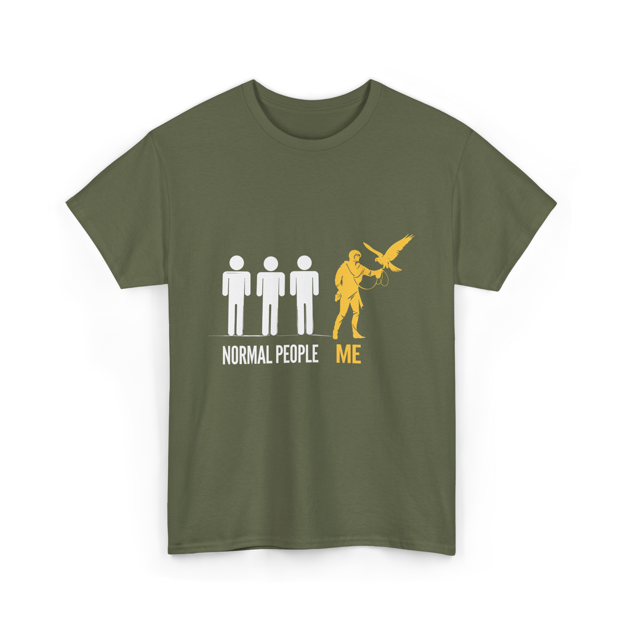 Normal People Me Falconry T-Shirt - Military Green