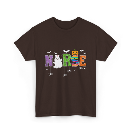 Norse Ghostly Nurse Halloween Costume T-Shirt - Dark Chocolate