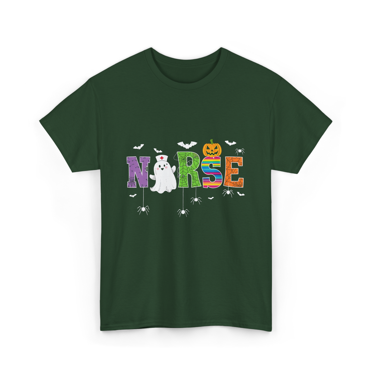 Norse Ghostly Nurse Halloween Costume T-Shirt - Forest Green