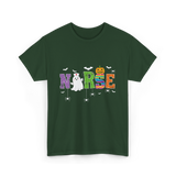 Norse Ghostly Nurse Halloween Costume T-Shirt - Forest Green