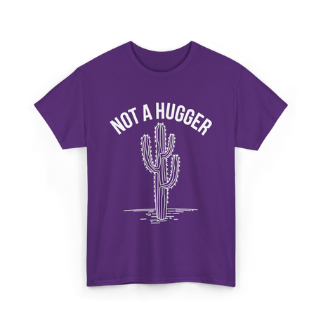 Not A Hugger Cactus Cacti T-Shirt - Purple