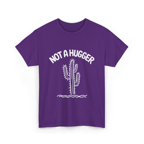 Not A Hugger Cactus Plant T-Shirt - Purple