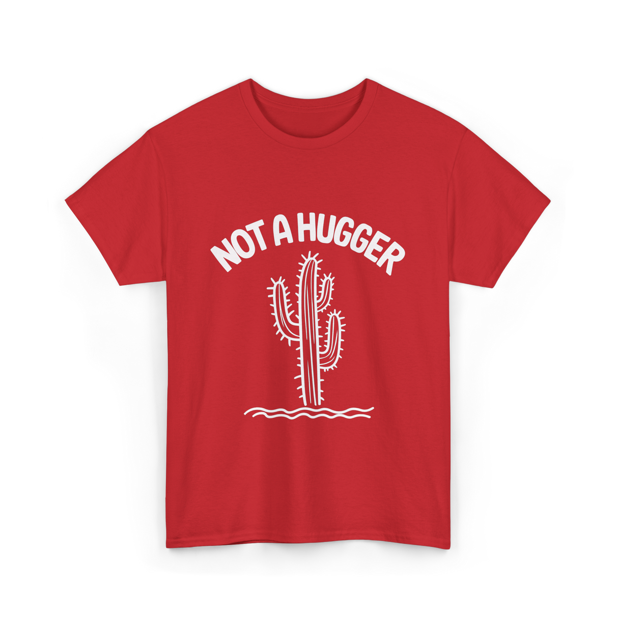 Not A Hugger Cactus Plant T-Shirt - Red