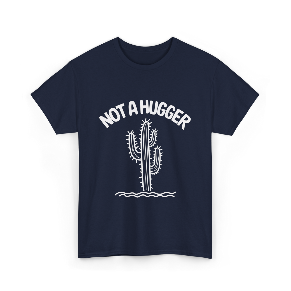 Not A Hugger Cactus Plant T-Shirt - Navy