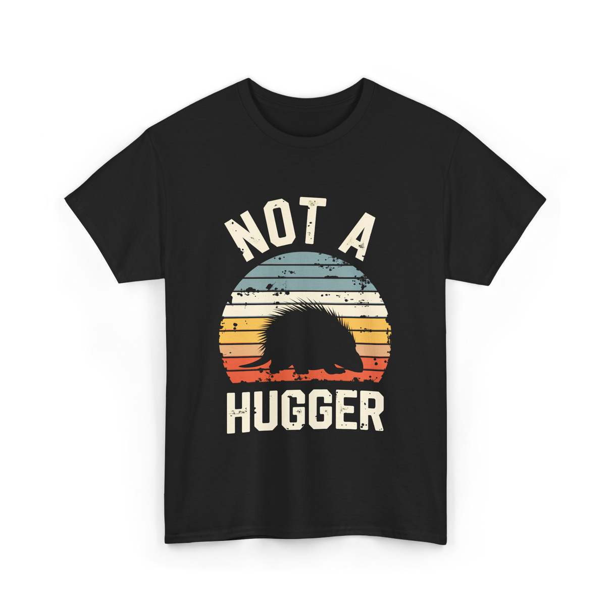 Not A Hugger Porcupine T-Shirt - Black