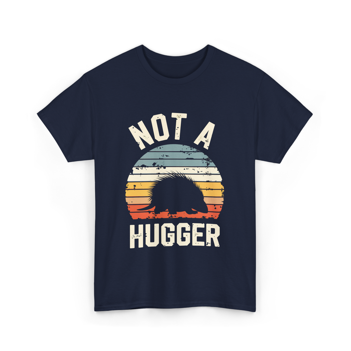 Not A Hugger Porcupine T-Shirt - Navy