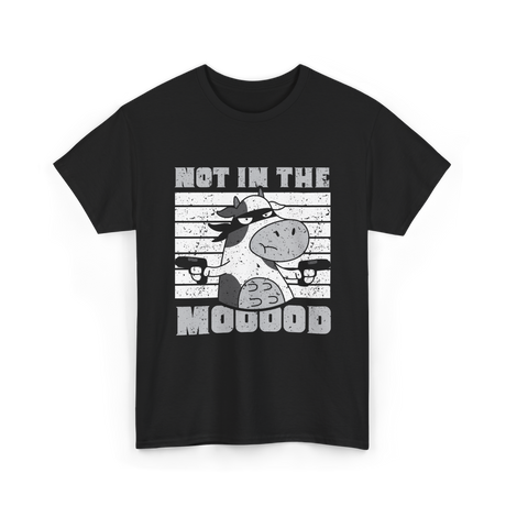 Not In The Mooood Cow T-Shirt - Black