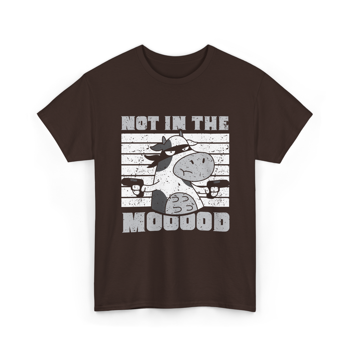 Not In The Mooood Cow T-Shirt - Dark Chocolate