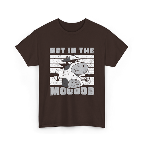 Not In The Mooood Cow T-Shirt - Dark Chocolate