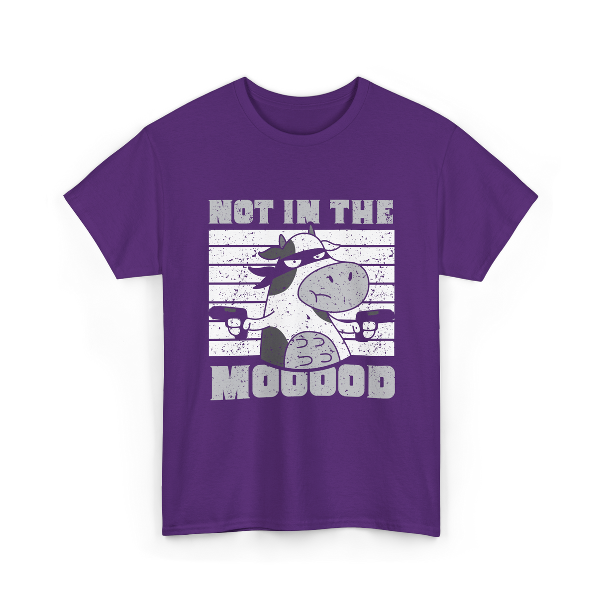 Not In The Mooood Cow T-Shirt - Purple