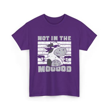 Not In The Mooood Cow T-Shirt - Purple