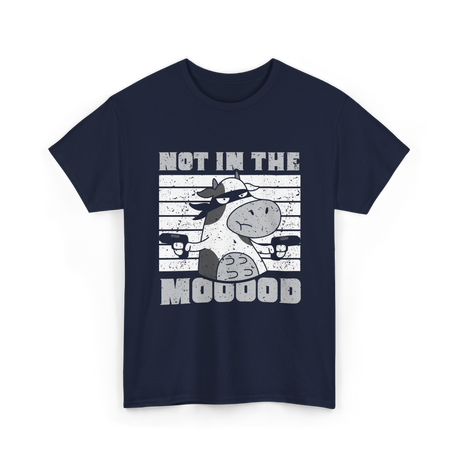 Not In The Mooood Cow T-Shirt - Navy