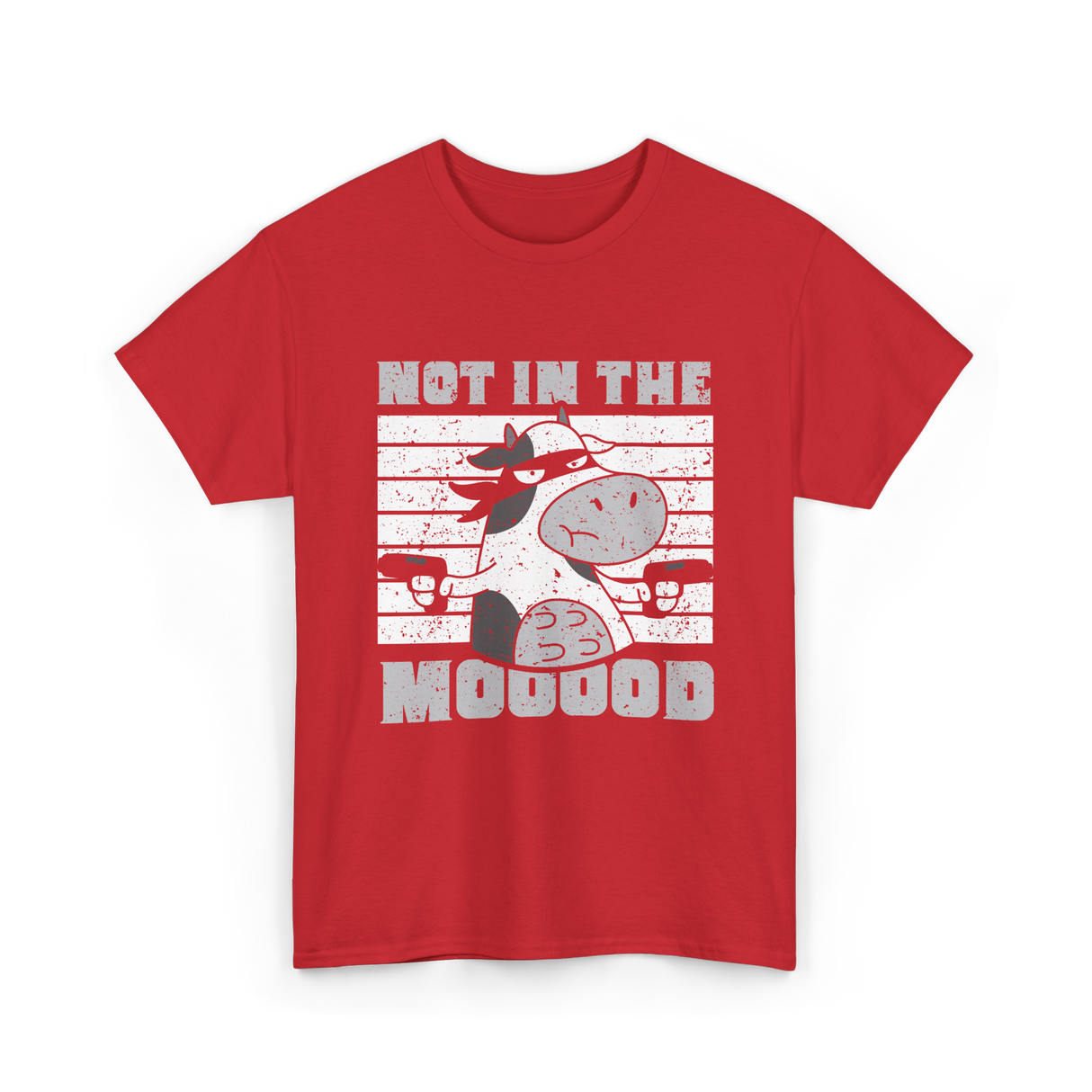 Not In The Mooood Cow T-Shirt - Red