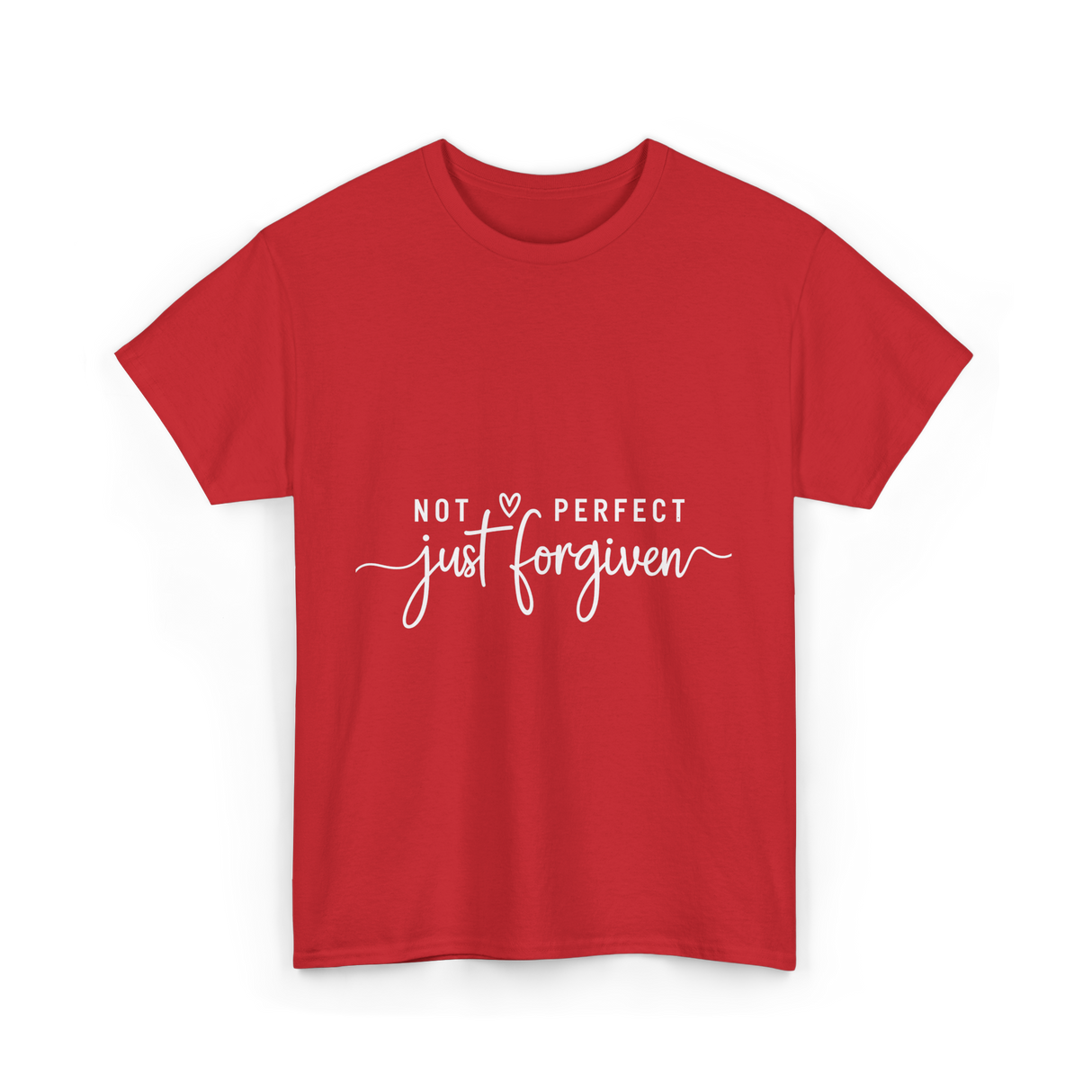 Not Perfect Just Forgiven Christian T-Shirt - Red