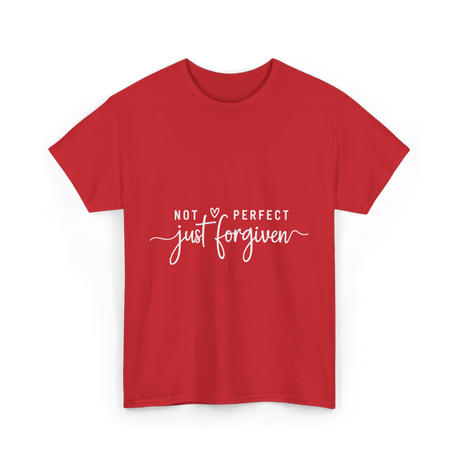 Not Perfect Just Forgiven Christian T-Shirt - Red