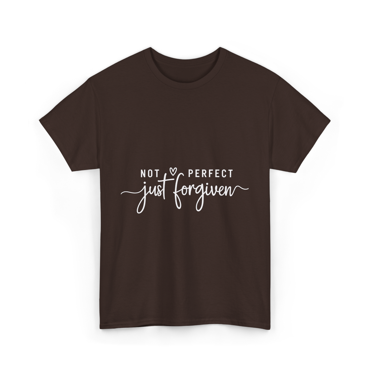 Not Perfect Just Forgiven Christian T-Shirt - Dark Chocolate