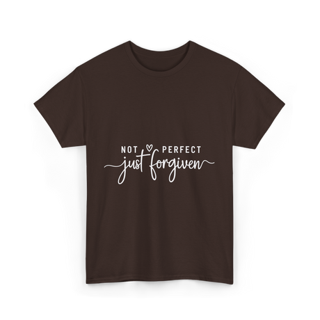 Not Perfect Just Forgiven Christian T-Shirt - Dark Chocolate