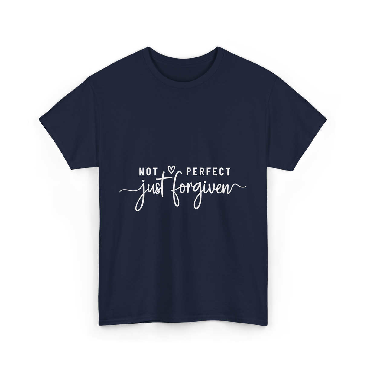 Not Perfect Just Forgiven Christian T-Shirt - Navy