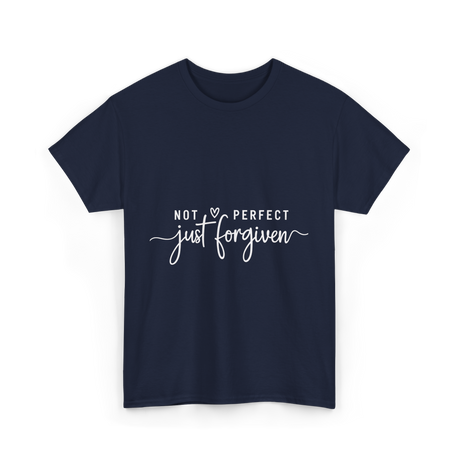 Not Perfect Just Forgiven Christian T-Shirt - Navy