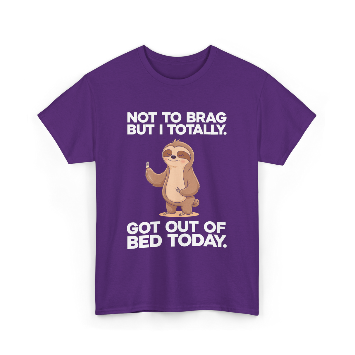 Not To Brag Sloth T-Shirt - Purple