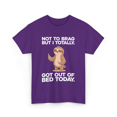 Not To Brag Sloth T-Shirt - Purple