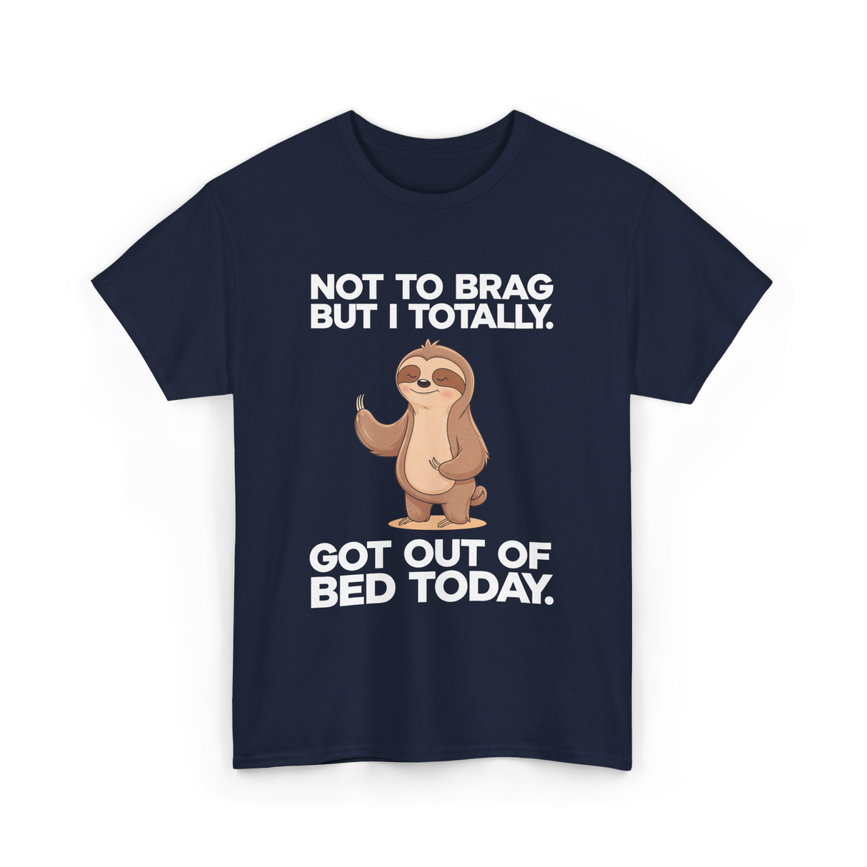 Not To Brag Sloth T-Shirt - Navy