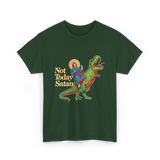 Not Today Satan Dinosaur Jesus T-Shirt - Forest Green