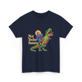 Not Today Satan Dinosaur Jesus T-Shirt - Navy