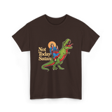 Not Today Satan Dinosaur Jesus T-Shirt - Dark Chocolate