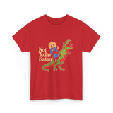 Not Today Satan Dinosaur Jesus T-Shirt - Red