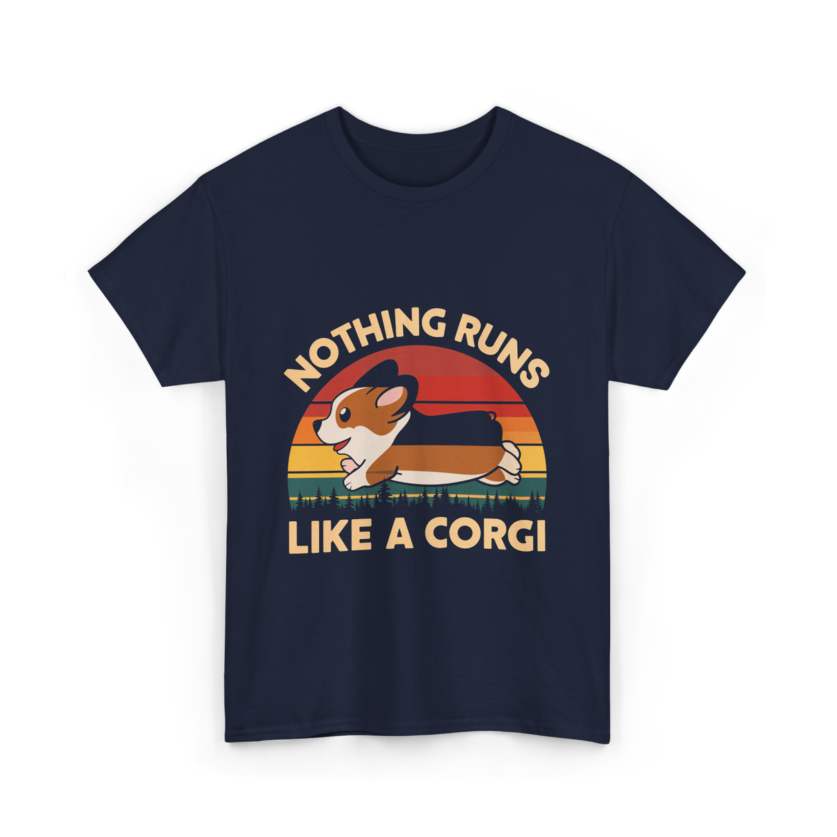 Nothing Runs Like A Corgi T-Shirt - Navy