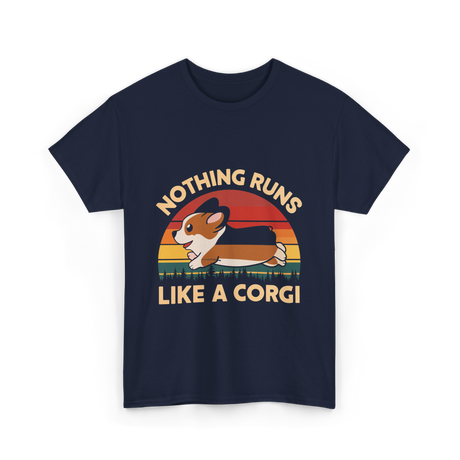 Nothing Runs Like A Corgi T-Shirt - Navy