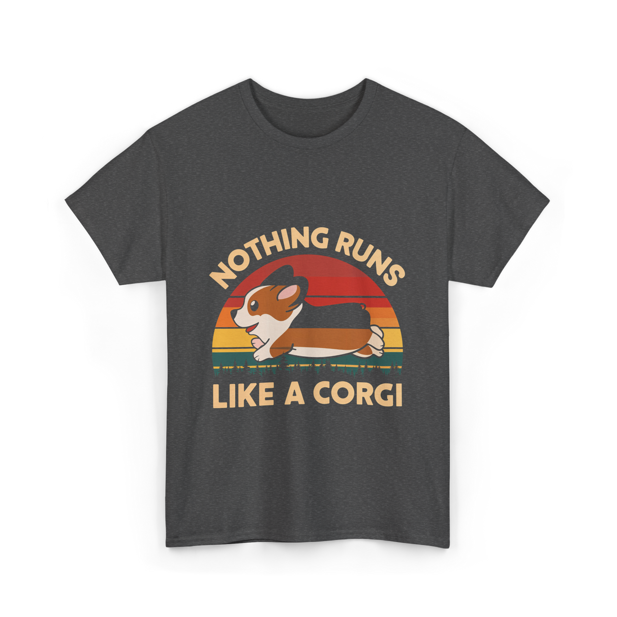 Nothing Runs Like A Corgi T-Shirt - Dark Heather