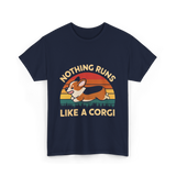 Nothing Runs Like Corgi Dog T-Shirt - Navy