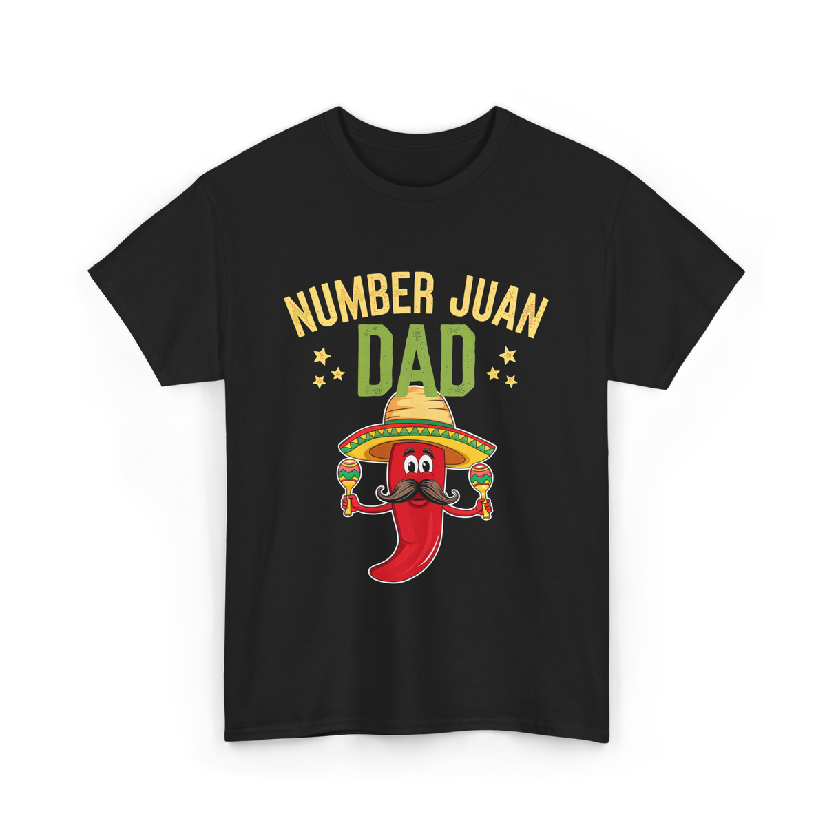 Number Juan Dad Mexican Dad T-Shirt - Black