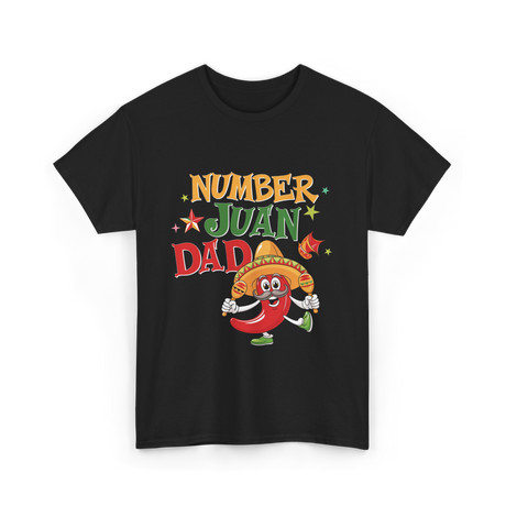 Number Juan Dad Mexican Dad T-Shirt - Black