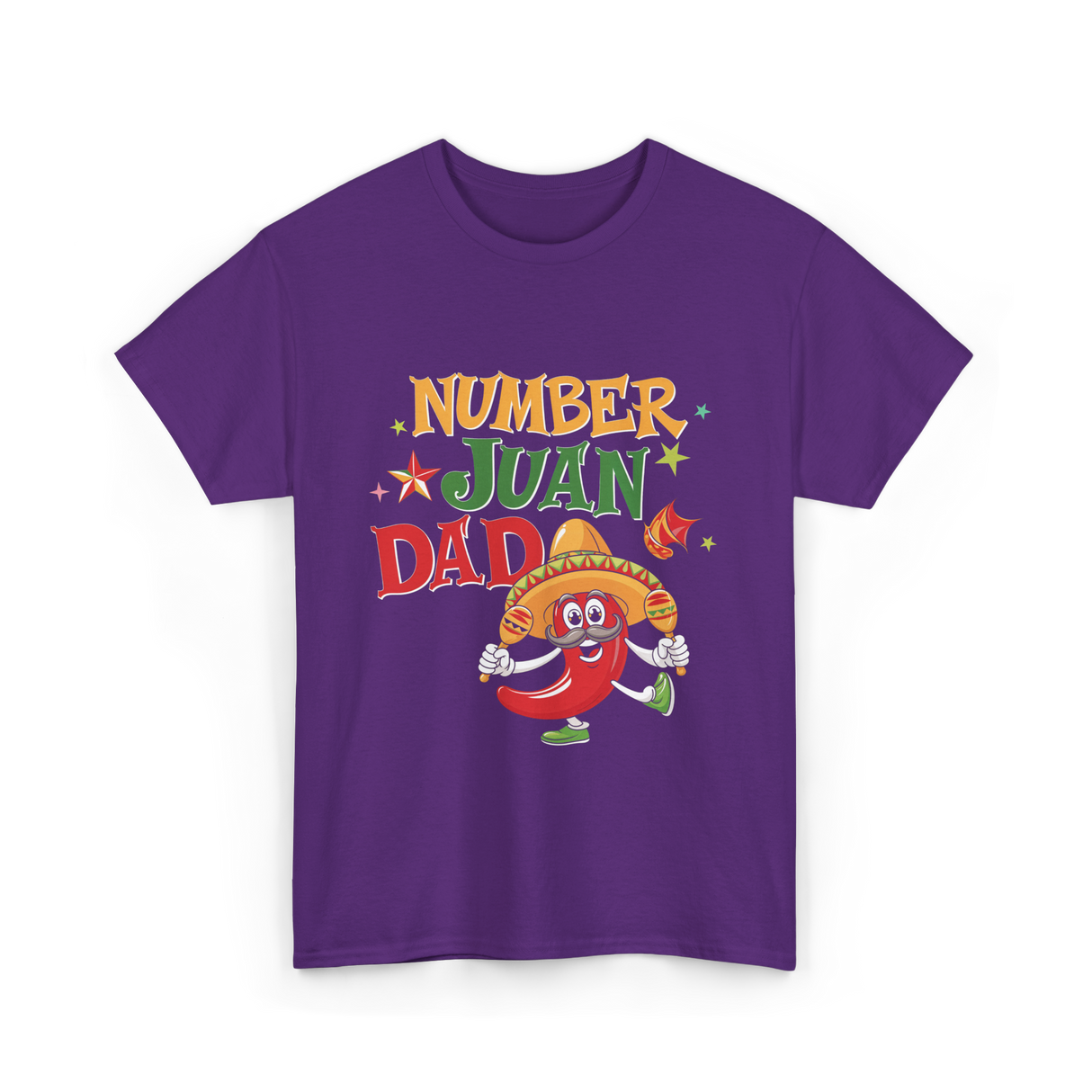 Number Juan Dad Mexican Dad T-Shirt - Purple