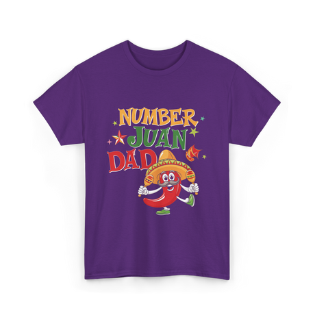 Number Juan Dad Mexican Dad T-Shirt - Purple