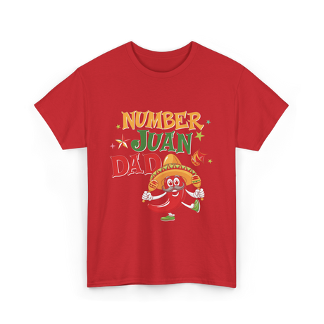 Number Juan Dad Mexican Dad T-Shirt - Red