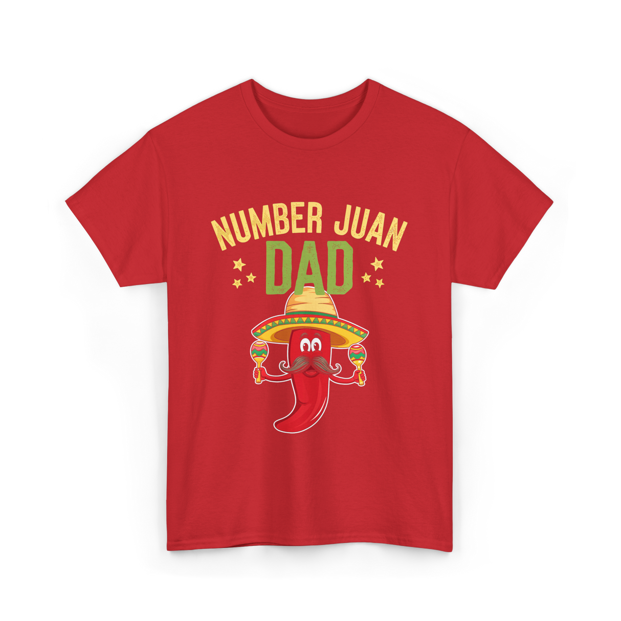 Number Juan Dad Mexican Dad T-Shirt - Red