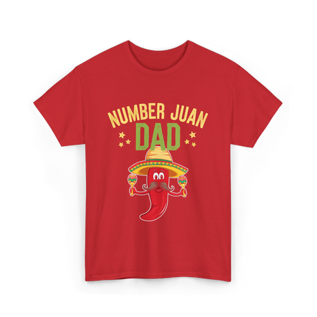 Number Juan Dad Mexican Dad T-Shirt - Red