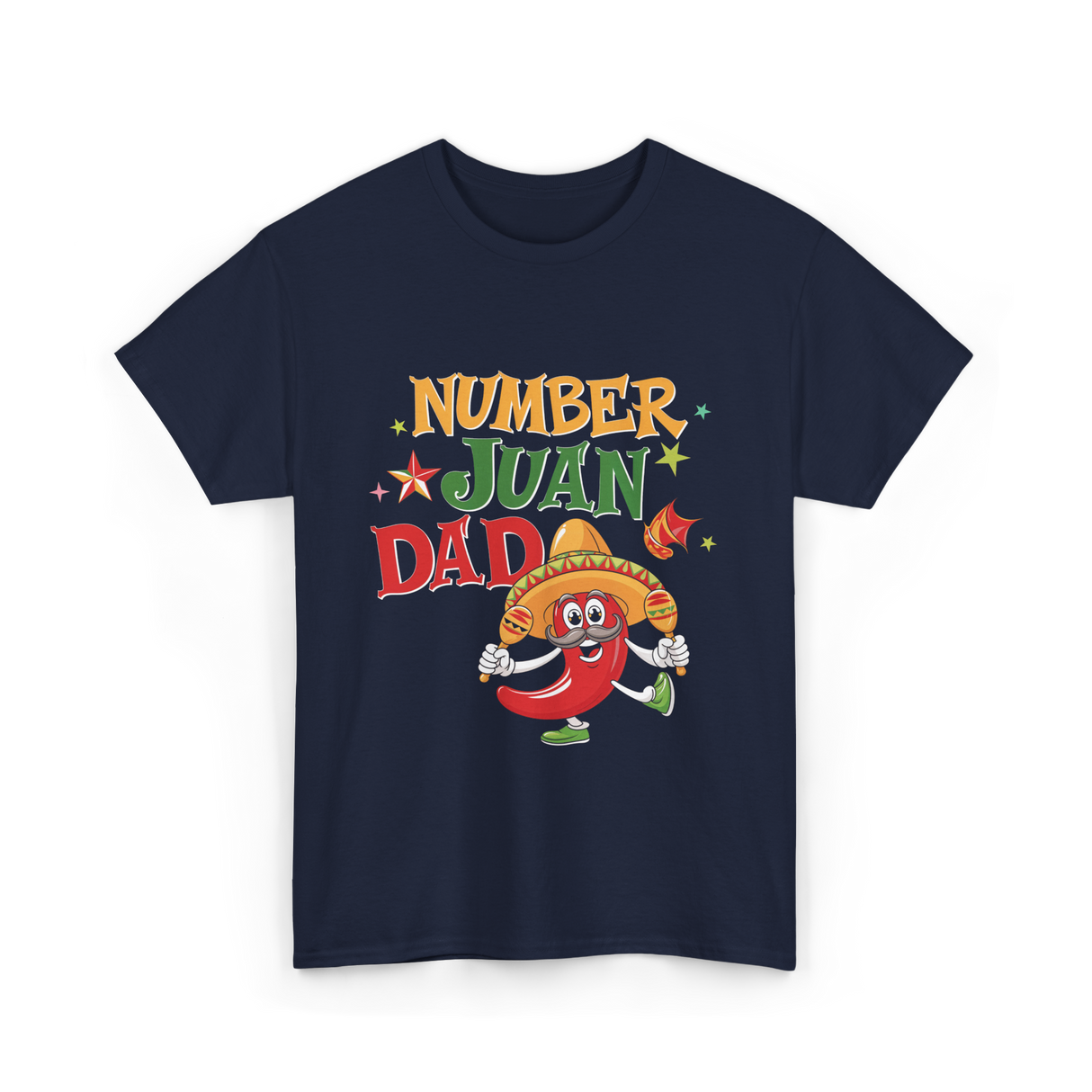 Number Juan Dad Mexican Dad T-Shirt - Navy