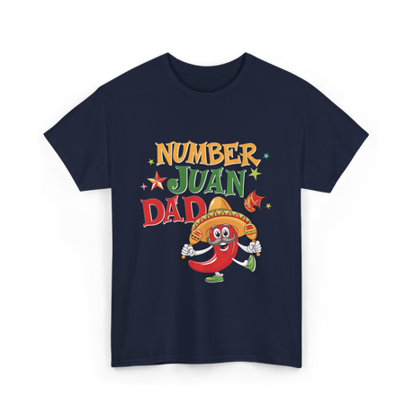 Number Juan Dad Mexican Dad T-Shirt - Navy