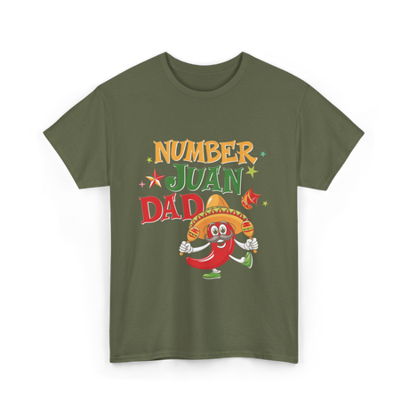 Number Juan Dad Mexican Dad T-Shirt - Military Green