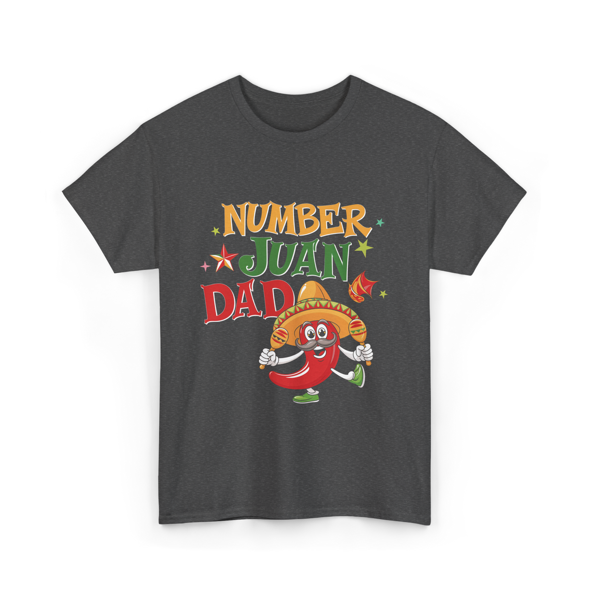 Number Juan Dad Mexican Dad T-Shirt - Dark Heather