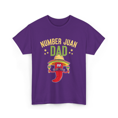 Number Juan Dad Mexican Dad T-Shirt - Purple