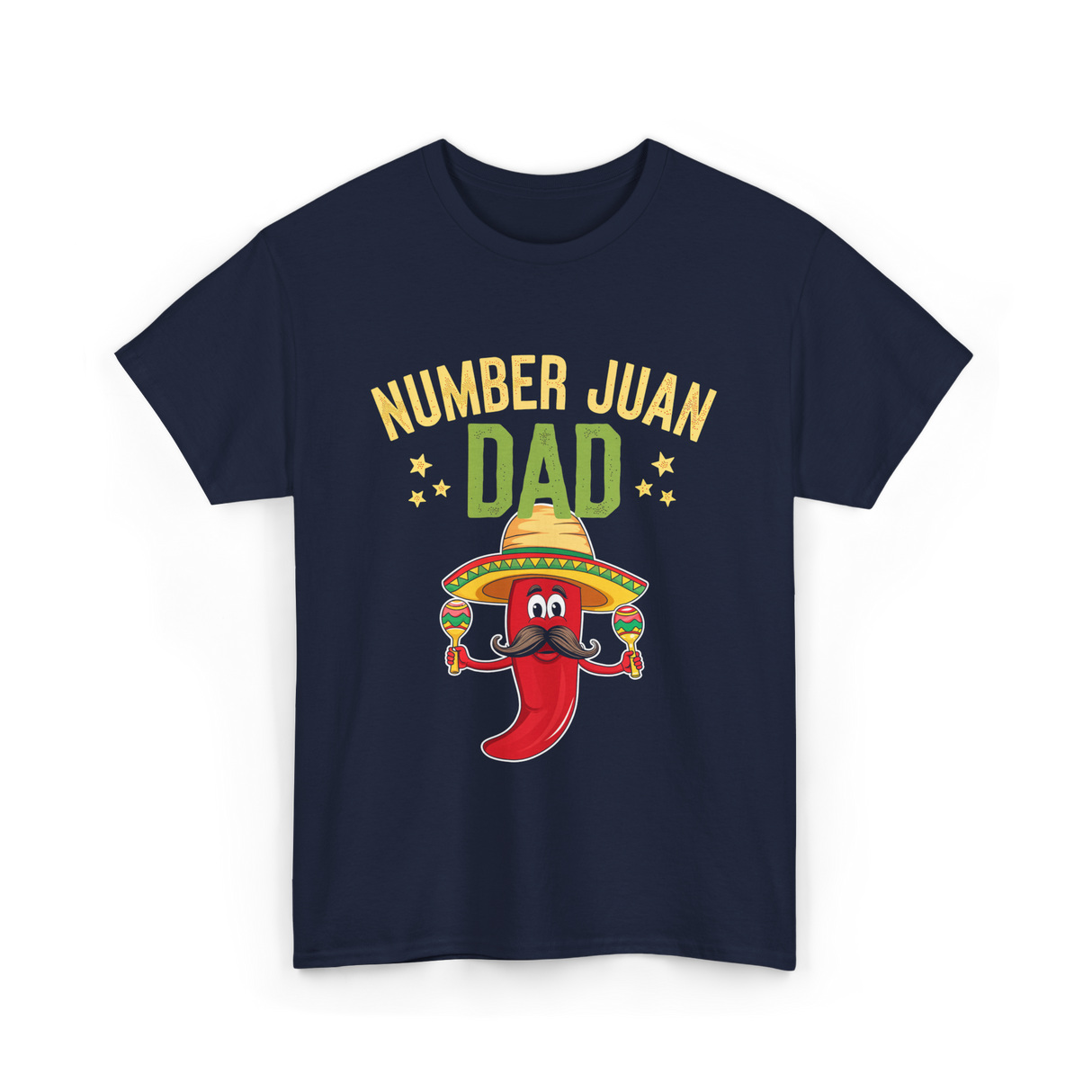 Number Juan Dad Mexican Dad T-Shirt - Navy