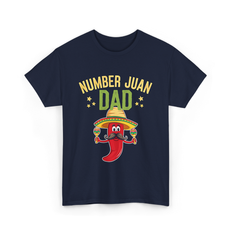 Number Juan Dad Mexican Dad T-Shirt - Navy