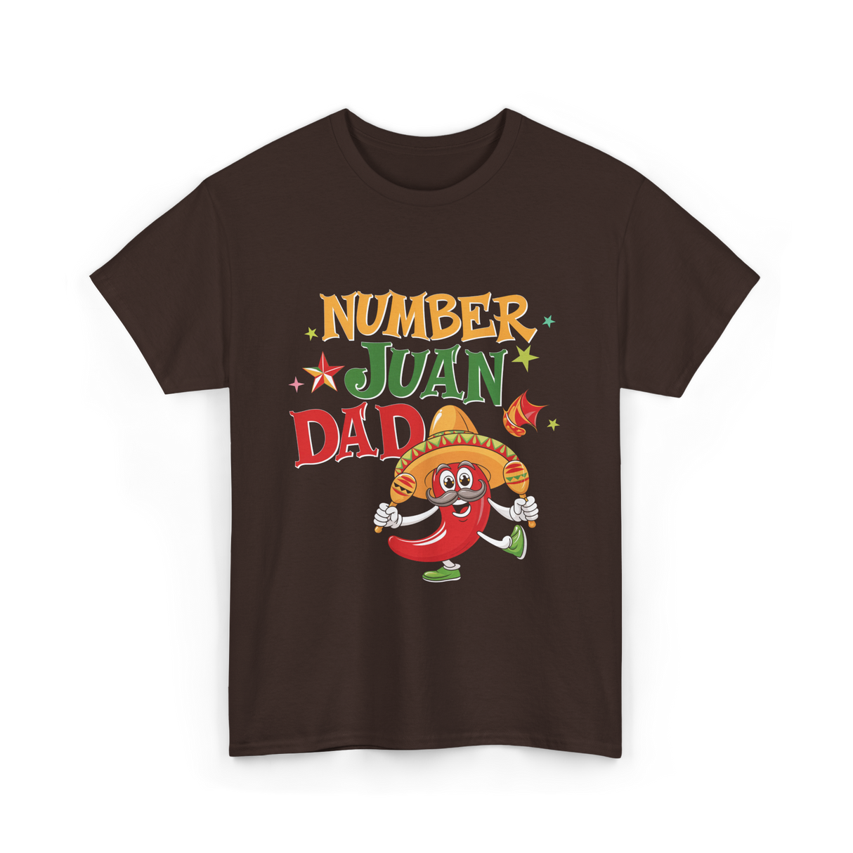 Number Juan Dad Mexican Dad T-Shirt - Dark Chocolate