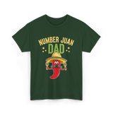 Number Juan Dad Mexican Dad T-Shirt - Forest Green